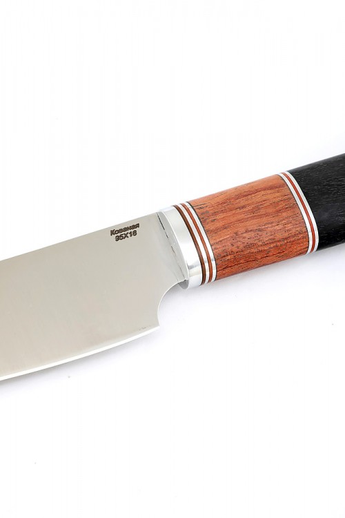 Нож Шеф-повар малый кованая сталь 95х18 бубинга и черный граб 