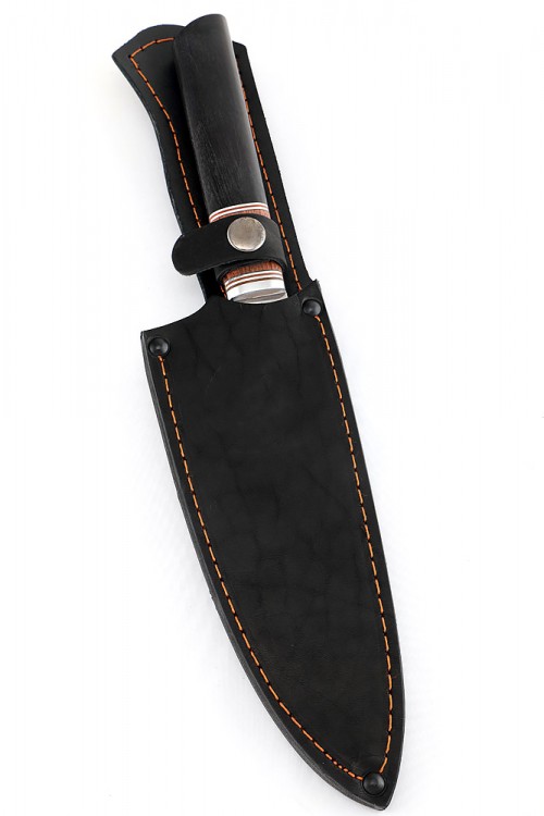 Нож Шеф-повар малый кованая сталь 95х18 бубинга и черный граб 