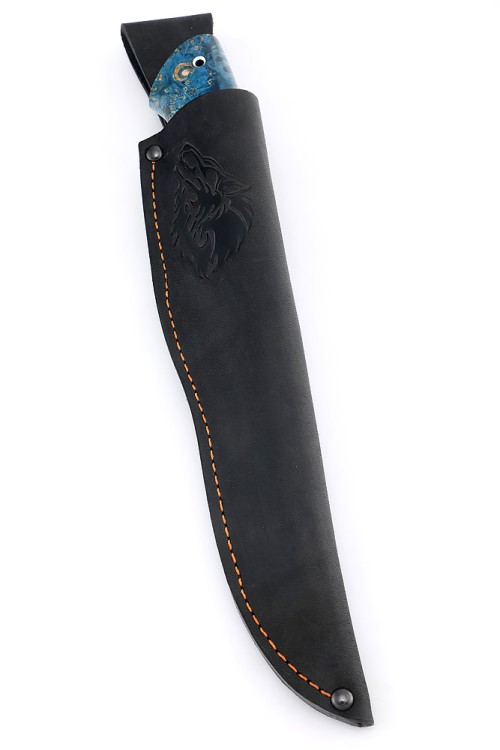 Нож Бурлак сталь К340 рукоять кап клена синезеленый 