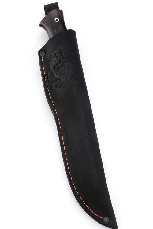 Нож Следопыт сталь кованая х12мф рукоять вставка черный граб, карельская береза коричневая 