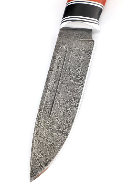 Нож Пеленгас сталь дамаск рукоять вставка черный граб падук 