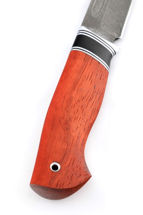 Нож Пеленгас сталь дамаск рукоять вставка черный граб падук 