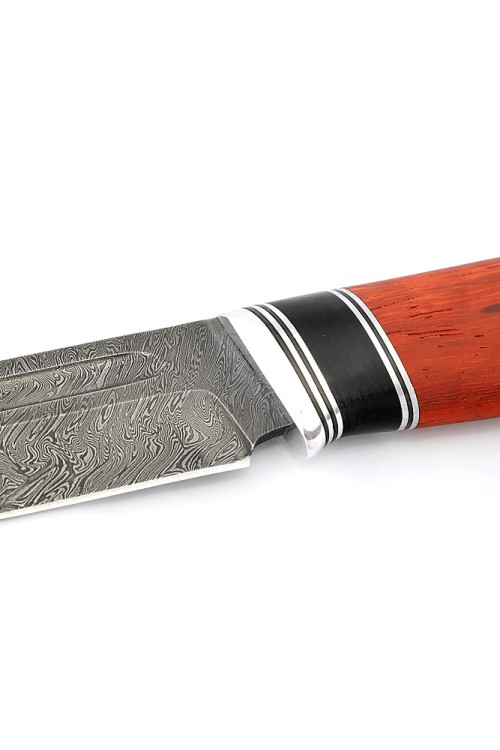 Нож Пеленгас сталь дамаск рукоять вставка черный граб падук 