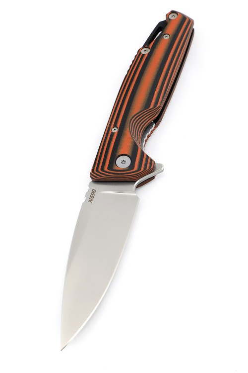 Нож складной Турист N690 G10 черно-оранжевая 