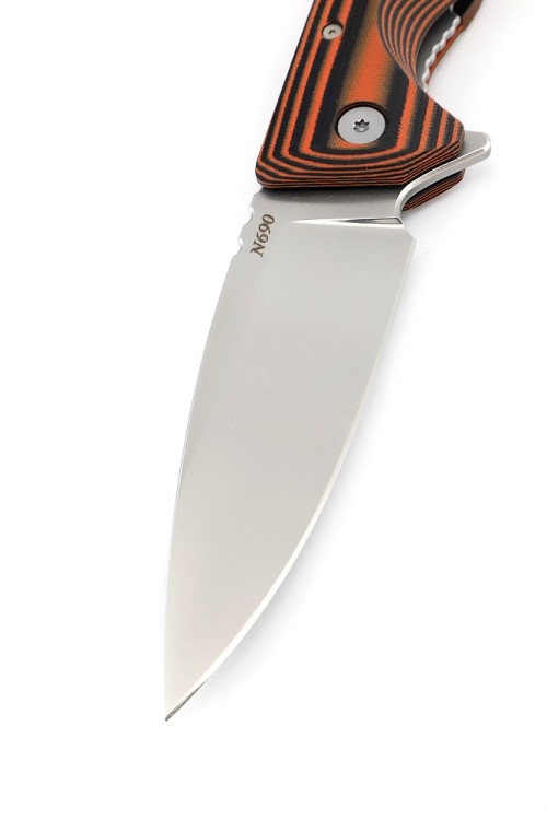 Нож складной Турист N690 G10 черно-оранжевая 
