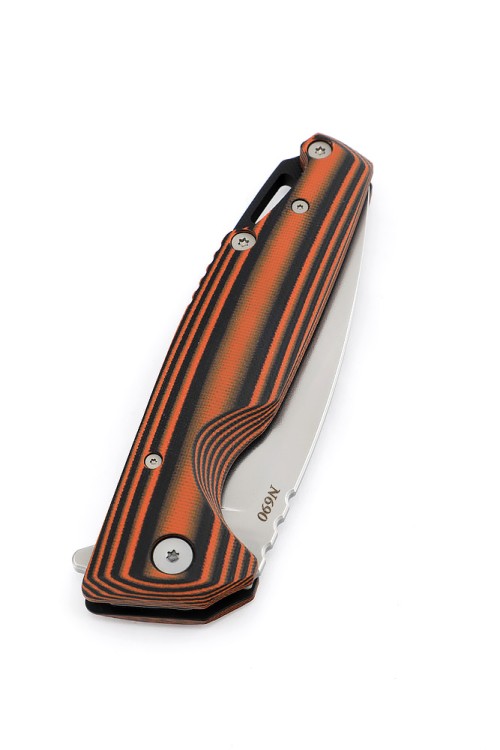 Нож складной Турист N690 G10 черно-оранжевая 