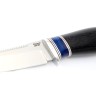 Нож Белуга сталь кованая 95Х18 рукоять вставка акрил синий, черный граб 