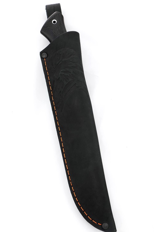 Нож Белуга сталь кованая 95Х18 рукоять вставка акрил синий, черный граб 