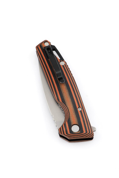 Нож складной Турист S390 G10 черно-оранжевая 