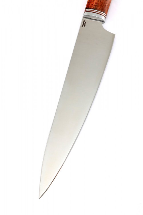 Нож Шеф-повар средний кованая сталь 95х18 рукоять бубинга и черный граб 