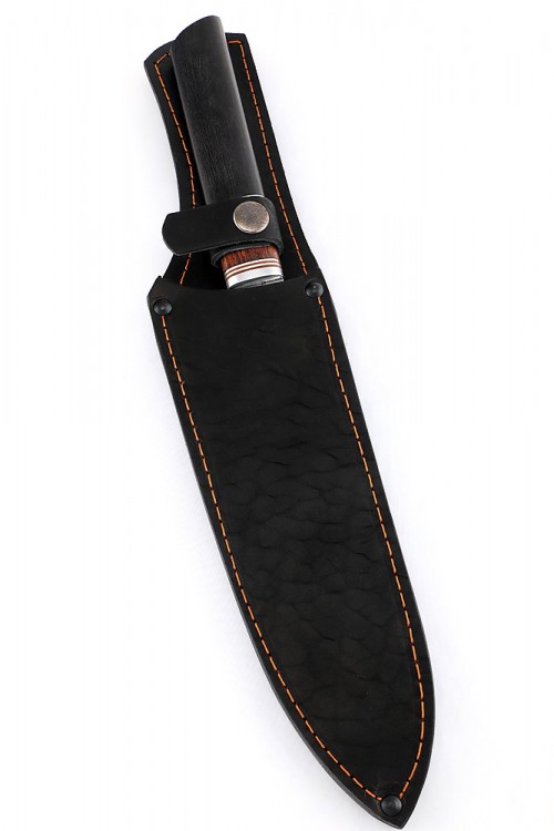 Нож Шеф-повар средний кованая сталь 95х18 рукоять бубинга и черный граб 