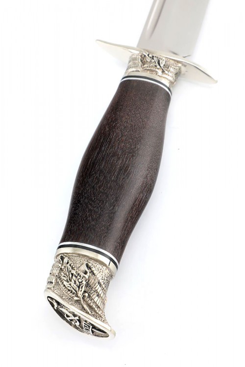 Нож финка НКВД сталь Elmax рукоять мельхиор карельская береза коричневая 