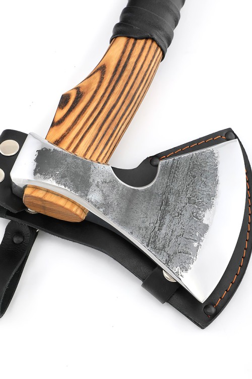 Топор Волжанин 9ХС рукоять ясень+кожа 