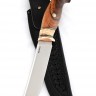 Нож Бекас сталь S390, рукоять мокуме-гане, железное дерево, зуб мамонта, мозайчный пины 
