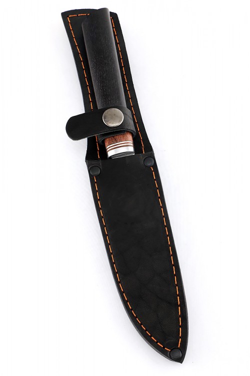 Нож Шеф-повар овощной кованая сталь 95х18 рукоять бубинга и черный граб 