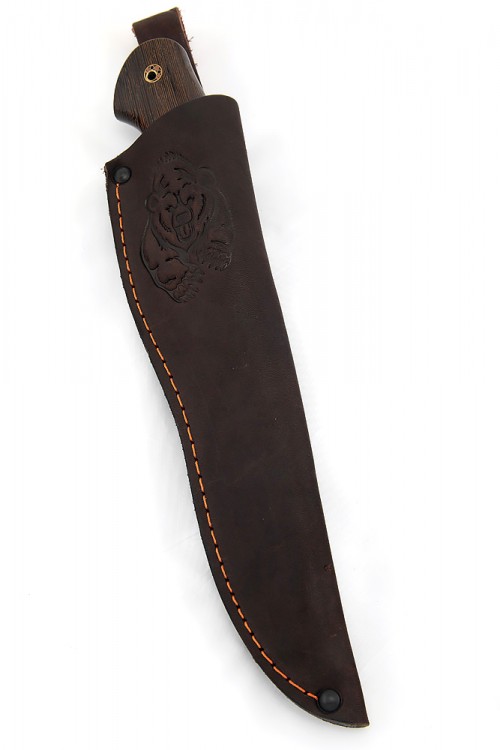 Нож Кабан сталь дамаск фигурные долы камень рукоять венге 