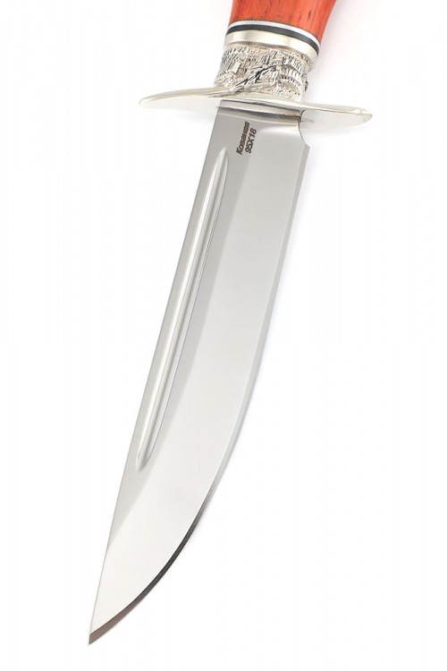 Нож финка НКВД сталь 95Х18 рукоять мельхиор, падук 