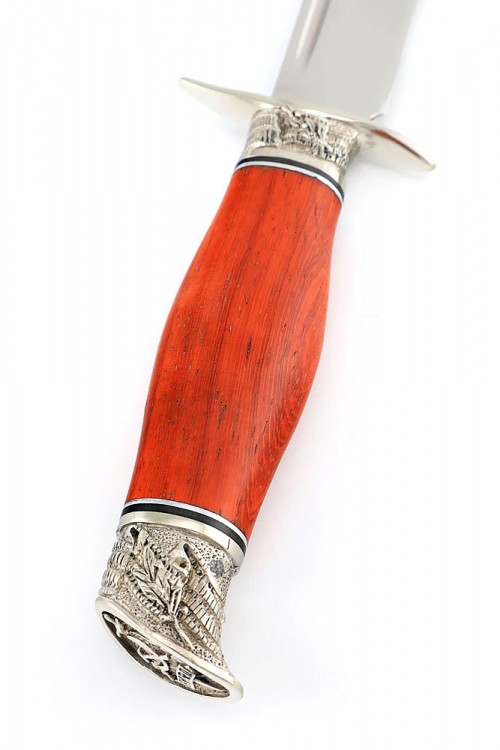 Нож финка НКВД сталь 95Х18 рукоять мельхиор, падук 