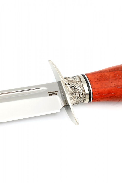 Нож финка НКВД сталь 95Х18 рукоять мельхиор, падук 