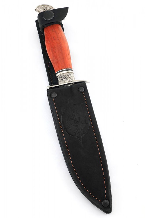 Нож финка НКВД сталь 95Х18 рукоять мельхиор, падук 