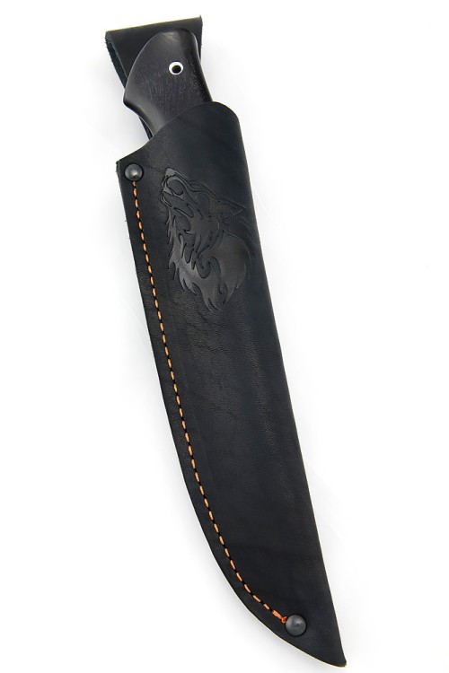 Нож Феникс Х12МФ чернай граб вставка стабилизированный кап клена синий 