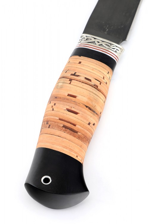 Нож Скиннер сталь булат рукоять мельхиор, береста 