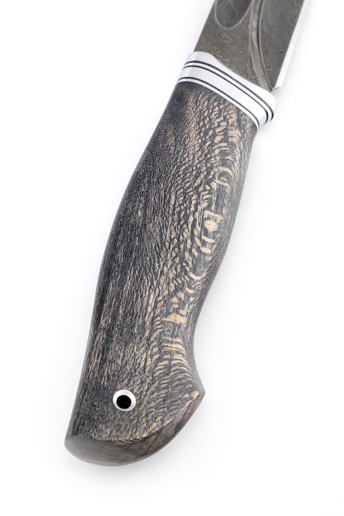 Нож Путник сталь дамаск-долы рукоять кап клена черный 