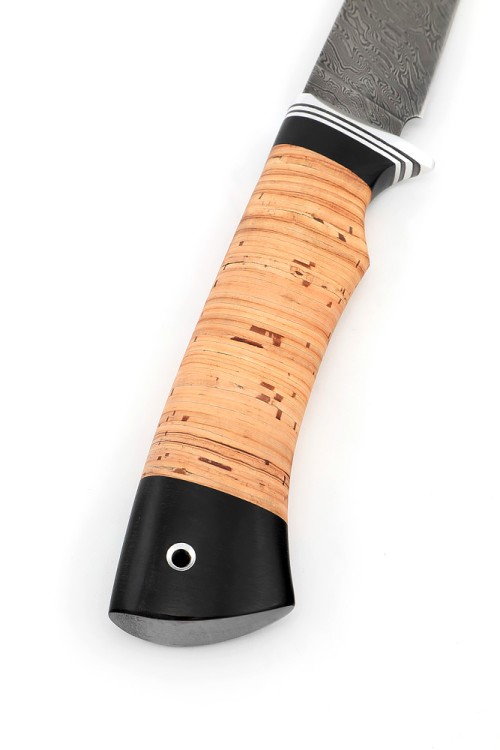 Нож Филейный средний сталь дамаск рукоять береста 