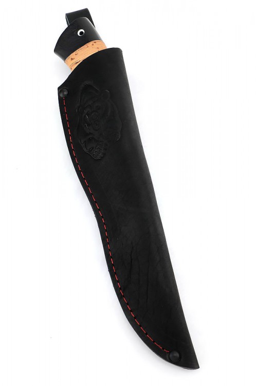 Нож Щучий сталь дамаск рукоять береста 