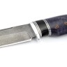 Нож Пума сталь дамаск рукоять вставка черный граб, карельская береза фиолетовая 