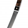 Нож Танто большой дамаск карельская береза коричневая 
