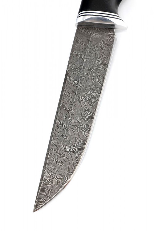 Нож Осетр сталь дамаск рукоять черный граб 
