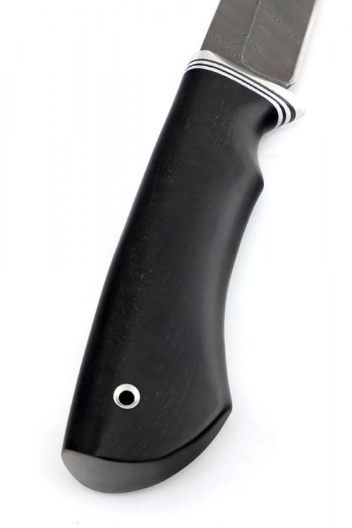 Нож Осетр сталь дамаск рукоять черный граб 