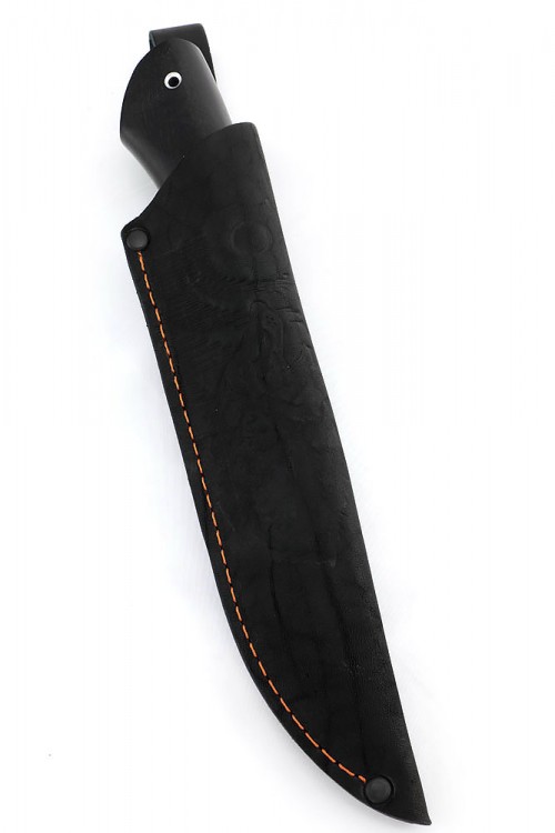 Нож Осетр сталь дамаск рукоять черный граб 