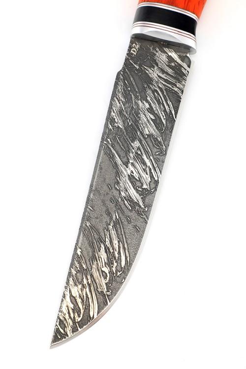 Нож Бурлак сталь D2 рукоять вставка черный граб, падук 