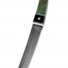 Нож Танто большой дамаск карельская береза зеленая 