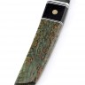 Нож Танто большой дамаск карельская береза зеленая 