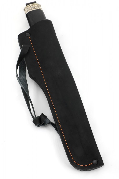 Нож Северный №4 сталь Х12МФ кованый дол рукоять мельхиор черный граб 