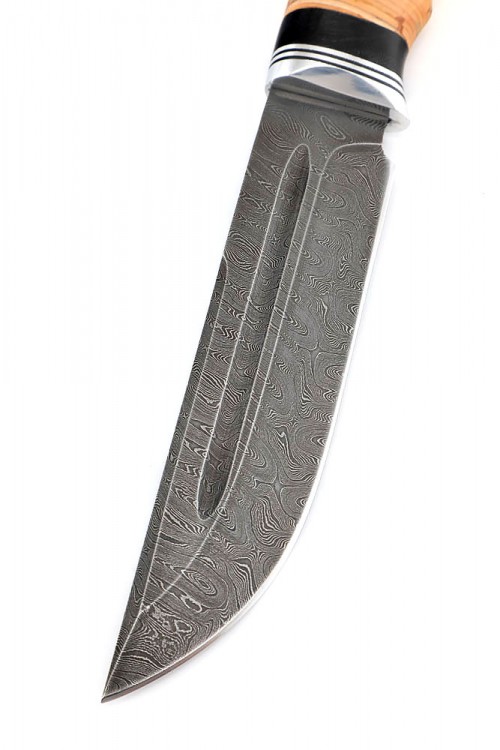 Нож Ящер сталь дамаск рукоять береста 