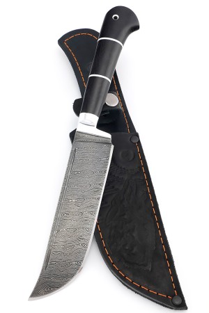 Нож Узбекский-2 сталь дамаск рукоять черный граб