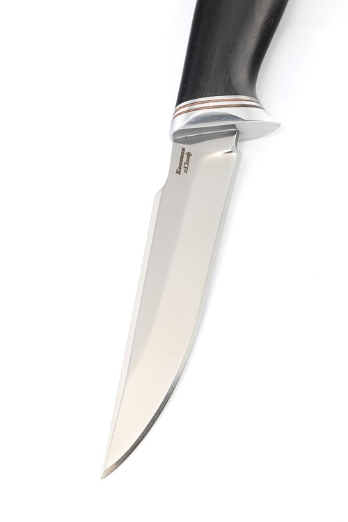 Нож Ласка сталь кованая Х12МФ рукоять черный граб 