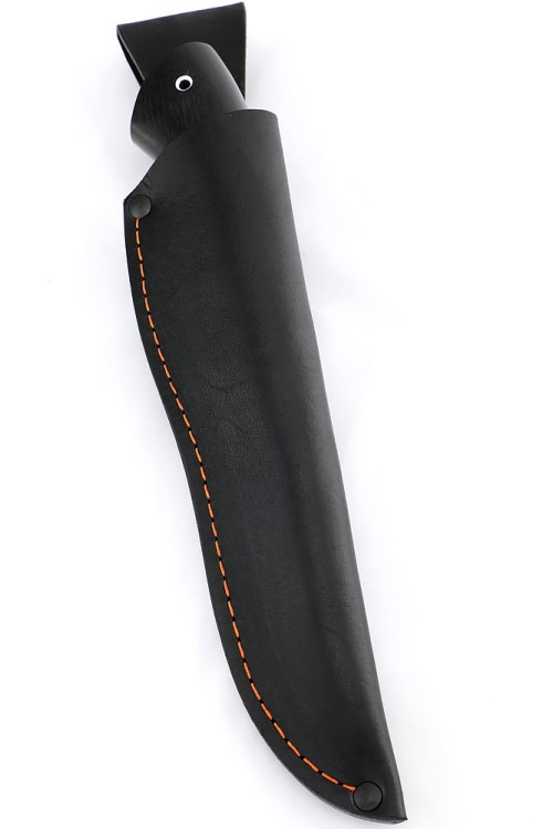 Нож Ящер из кованой стали х12мф рукоять вставка акрил синий, черный граб 