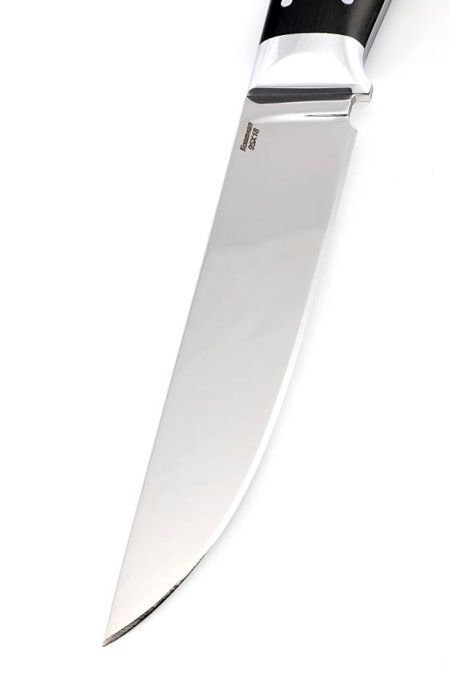 Нож Разделочный сталь кованая 95х18 рукоять черный граб, цельнометаллический 