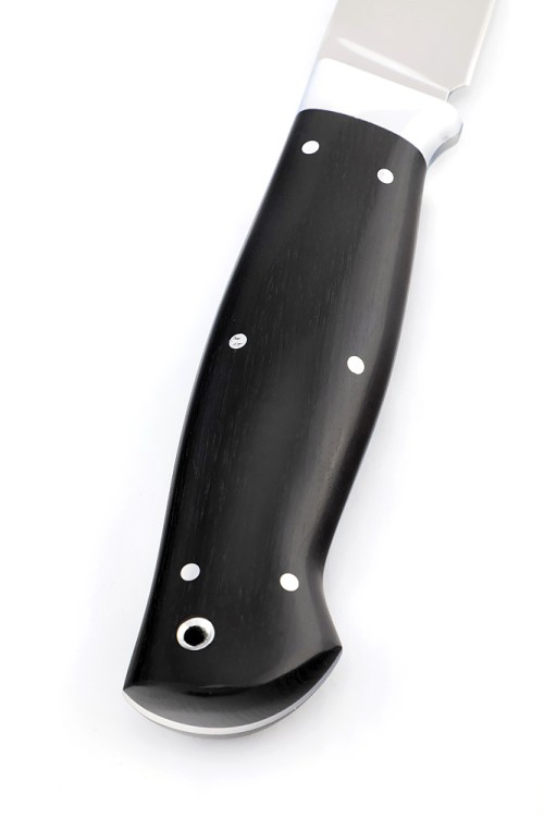 Нож Разделочный сталь кованая 95х18 рукоять черный граб, цельнометаллический 