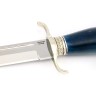Нож Классика сталь кованая Х12МФ рукоять мельхиор, карельская береза синяя 