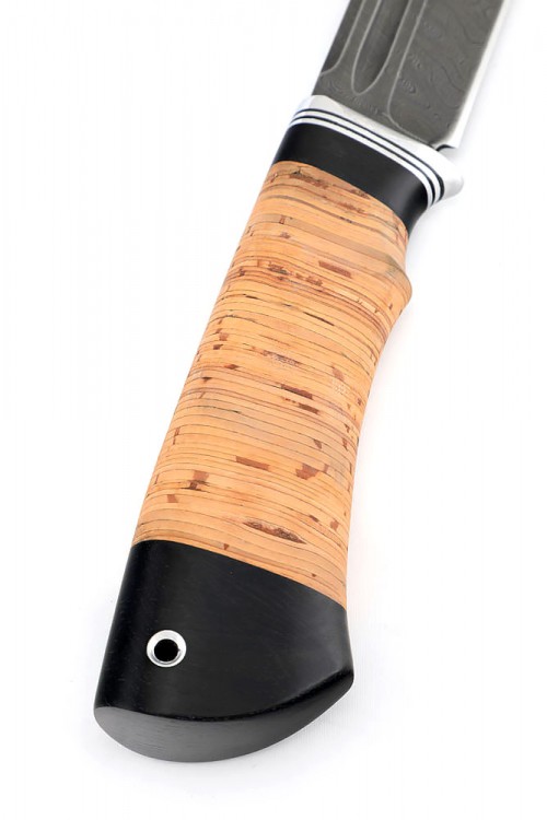 Нож Охотничий сталь дамаск рукоять береста 