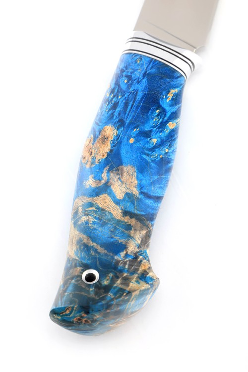 Нож Разделочный сталь Elmax рукоять кап клена синий 