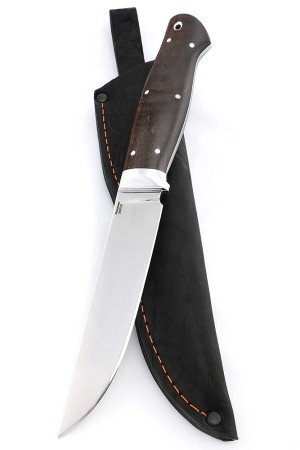 Нож Разделочный сталь кованая 95х18 рукоять карельская береза коричневая, цельнометаллический