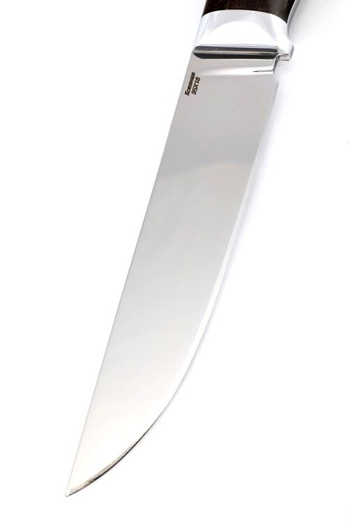 Нож Разделочный сталь кованая 95х18 рукоять карельская береза коричневая, цельнометаллический 