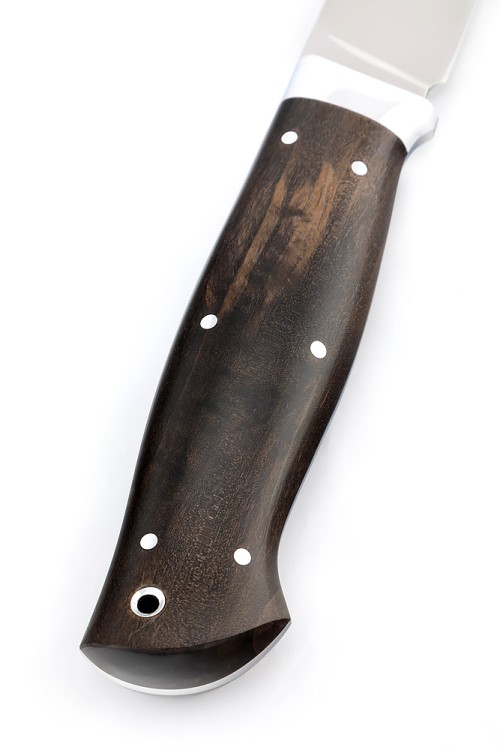 Нож Разделочный сталь кованая 95х18 рукоять карельская береза коричневая, цельнометаллический 